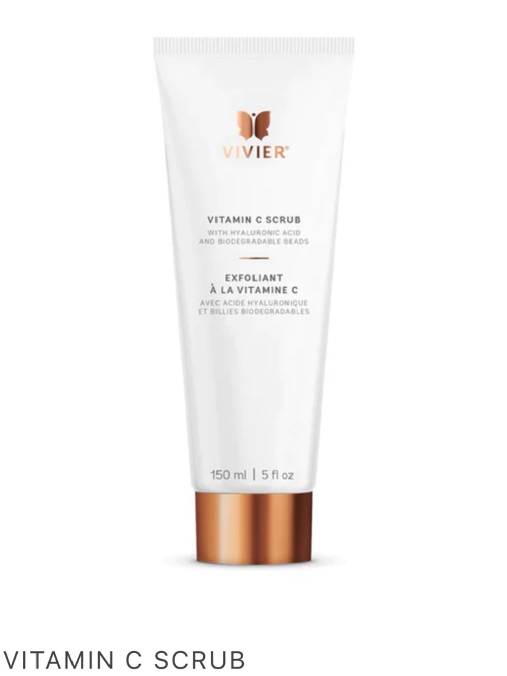 ViVIER Vitamin C Scrub White Tube with Rose Gold Logo